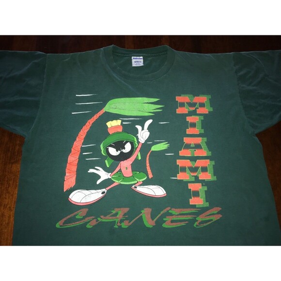 Miami Hurricanes Marvin Martian Vintage 90s Single Stitch T Shirt XL - Picture 9 of 11